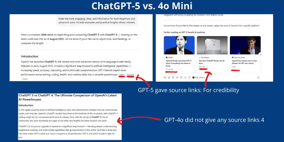 ChatGPT-5 vs 4- who create better blog post?